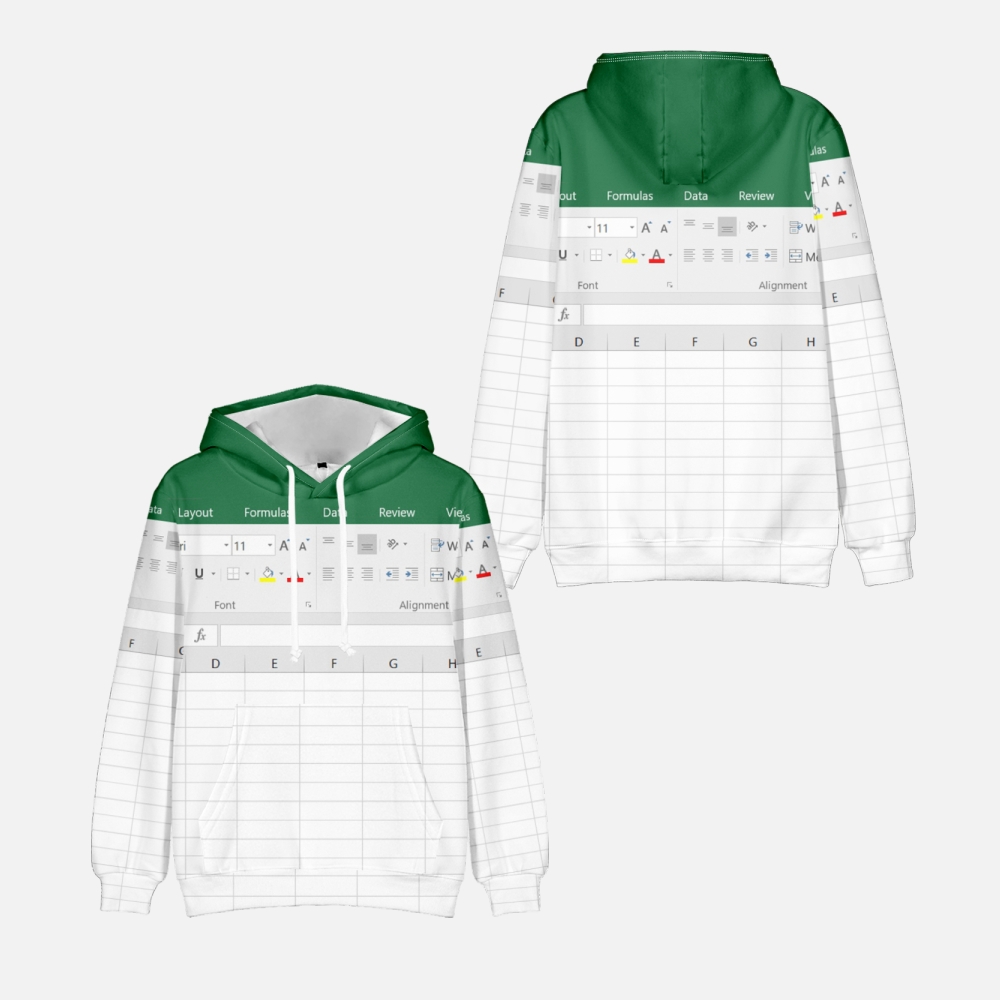 3D Printing Online Service - Casual Excel Hoodie For Men And