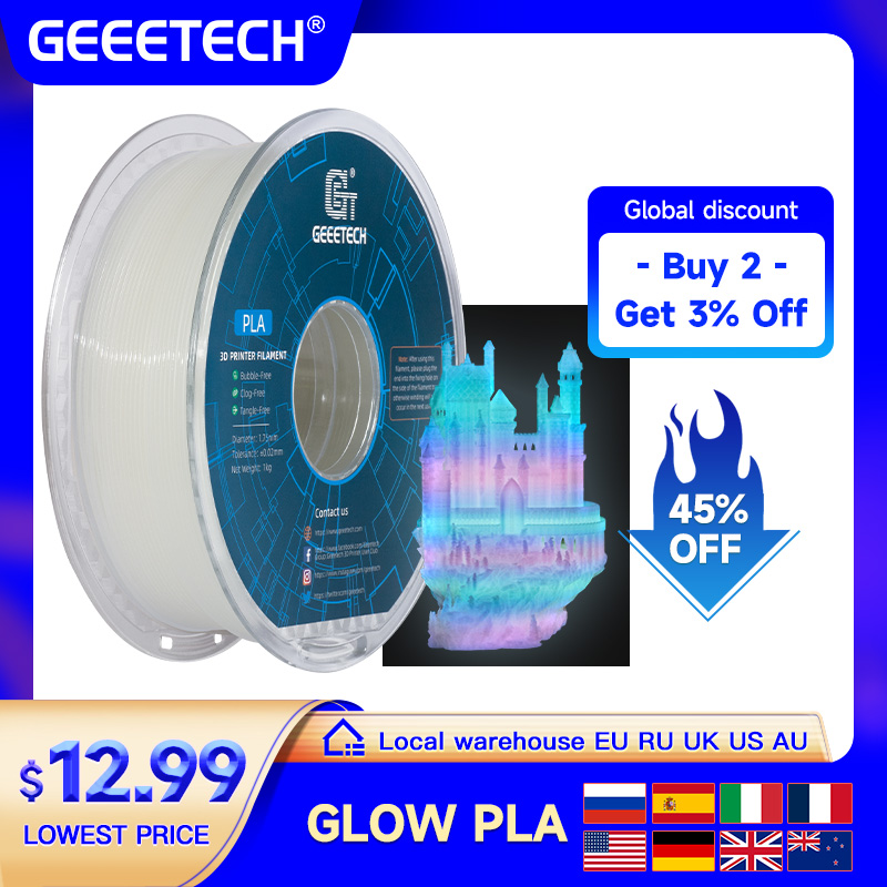 3D Printing Nylon - GEEETECH Glow PLA 1.75mm 1kg Karanlıkta